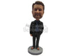 Custom Bobblehead Dude Wearing A Jacket And Formal Pants And Shoes - Leisure & Casual Casual Males Personalized Bobblehead & Cake Topper