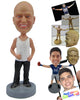 Custom Bobblehead Stylish Male With A Sleeveless T-Shirt And A Locket - Leisure & Casual Casual Males Personalized Bobblehead & Cake Topper