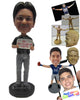 Custom Bobblehead Trendy Man Wearing A Short-Sleeved Shirt, Formal Pants Shoes - Leisure & Casual Casual Males Personalized Bobblehead & Cake Topper