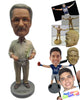 Custom Bobblehead Gentleman Wearing A Rolled Up Long-Sleeved Shirt And Pants With Formal Shoes On - Leisure & Casual Casual Males Personalized Bobblehead & Cake Topper