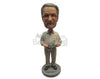 Custom Bobblehead Gentleman Wearing A Rolled Up Long-Sleeved Shirt And Pants With Formal Shoes On - Leisure & Casual Casual Males Personalized Bobblehead & Cake Topper