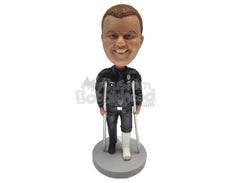 Custom Bobblehead Fashionable Man Wearing A Cool Jacket And Jeans - Leisure & Casual Casual Males Personalized Bobblehead & Cake Topper