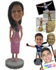 Custom Bobblehead Lady Wearing A Long Dress Showing Off Her Good Looks - Leisure & Casual Casual Females Personalized Bobblehead & Cake Topper