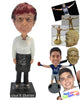 Custom Bobblehead Chef Wearing Chef Outfit, Casual Pants And Shoes - Leisure & Casual Casual Males Personalized Bobblehead & Cake Topper