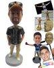 Custom Bobblehead Fashionable Trendy Boy Wearing A T-Shirt With Pants And Sneakers - Leisure & Casual Casual Males Personalized Bobblehead & Cake Topper