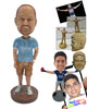 Custom Bobblehead Dude Wearing A T-Shirt And Shorts With Sneakers - Leisure & Casual Casual Males Personalized Bobblehead & Cake Topper