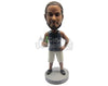 Custom Bobblehead Dude Wearing A Vest And Short Pant With Sneakers - Leisure & Casual Casual Males Personalized Bobblehead & Cake Topper