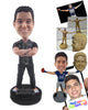 Custom Bobblehead Handsome Guy Wearing T-Shirt, Casual Jeans With Sneakers - Leisure & Casual Casual Males Personalized Bobblehead & Cake Topper