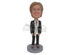 Custom Bobblehead Beautiful Lady Wearing A Jacket, Tight Pants And Heels - Leisure & Casual Casual Females Personalized Bobblehead & Cake Topper