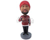 Custom Bobblehead Dude Giving A Pose Wearing A Long-Sleeved T-Shirt And Trousers With Sneakers - Leisure & Casual Casual Males Personalized Bobblehead & Cake Topper
