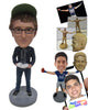 Custom Bobblehead Dude Reading A Book Wearing A Shirt With Jeans And Boots - Leisure & Casual Casual Males Personalized Bobblehead & Cake Topper