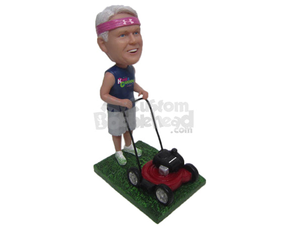 Custom Bobblehead Cool Dude Enjoying The Nature Wearing A Sleeveless T-Shirt And Short Pant With Sneaker On - Leisure & Casual Casual Males Personalized Bobblehead & Cake Topper