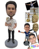 Custom Bobblehead A Caring Guy Wearing A T-Shirt And Jeans With Boots - Leisure & Casual Casual Males Personalized Bobblehead & Cake Topper