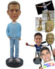 Custom Bobblehead Fashionable Male In Semi-Casual Attire With One Hand In Pocket - Leisure & Casual Casual Males Personalized Bobblehead & Cake Topper