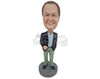 Custom Bobblehead Trendy Male Wearing A Suit And Front-Flat Pant With Fashionable Shoes - Leisure & Casual Casual Males Personalized Bobblehead & Cake Topper