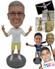 Custom Bobblehead Pal Wearing A Shirt, Shorts And Fashionable Expensive Looking Sneakers - Leisure & Casual Casual Males Personalized Bobblehead & Cake Topper