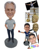 Custom Bobblehead Cool Male Wearing A Jersey And Front-Flat Pant With Sneakers - Leisure & Casual Casual Males Personalized Bobblehead & Cake Topper
