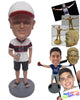 Custom Bobblehead Cool Sports Fan Dude In Shorts And Trendy Jersey - Leisure & Casual Casual Males Personalized Bobblehead & Cake Topper