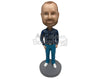 Custom Bobblehead Trendy Man Wearing A Long-Sleeved Shirt With Formal Pants And Shoes - Leisure & Casual Casual Males Personalized Bobblehead & Cake Topper