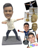 Custom Bobblehead Guy Showing Off His Moves Wearing A T-Shirt With Formal Casual Pants And Shoes - Leisure & Casual Casual Males Personalized Bobblehead & Cake Topper