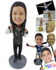 Custom Bobblehead Lady Wearing A Sweatshirt With Casual Pants And Footwear - Leisure & Casual Casual Females Personalized Bobblehead & Cake Topper