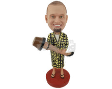 Custom Bobblehead Casual Dude Wearing A Rob Holding A Large Leg Lamp Prop - Leisure & Casual Casual Males Personalized Bobblehead & Cake Topper