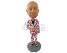 Custom Bobblehead Classy Bottoms Up Drinker Dude - Leisure & Casual Casual Males Personalized Bobblehead & Cake Topper