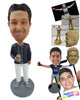 Custom Bobblehead Man Wearing A Shirt And Pants While Holding A Cup And Wearing Shoes - Leisure & Casual Casual Males Personalized Bobblehead & Cake Topper