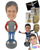 Custom Bobblehead Man Holding His Hands By Side Wearing Nice Shirt And Pant With Good Shoes - Leisure & Casual Casual Males Personalized Bobblehead & Cake Topper