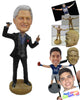 Custom Bobblehead Stylish Dapper Male Rocking With Mic In Hand - Leisure & Casual Casual Males Personalized Bobblehead & Cake Topper