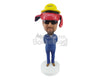 Custom Bobblehead Man Wearing 3 Caps With His Night Suit - Leisure & Casual Casual Males Personalized Bobblehead & Cake Topper