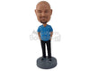 Custom Bobblehead Man Wearing Casual Clothes - Leisure & Casual Casual Males Personalized Bobblehead & Cake Topper