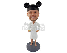 Custom Bobblehead Man Wearing His Bath Suit And Mickey Mouse Hat - Leisure & Casual Casual Males Personalized Bobblehead & Cake Topper