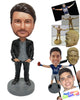 Custom Bobblehead Man With Tucked Hands Wearing Jacket Shirt And Pants - Leisure & Casual Casual Males Personalized Bobblehead & Cake Topper