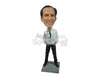 Custom Bobblehead Happy Smart Guy In Stylish Pose With Hands In Pocket - Leisure & Casual Casual Males Personalized Bobblehead & Cake Topper