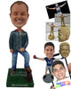 Custom Bobblehead Man Stepping on a Wood Log - Leisure & Casual Casual Males Personalized Bobblehead & Cake Topper