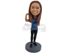 Custom Bobblehead Woman Showing Her Bicep And Gorgeous - Leisure & Casual Casual Females Personalized Bobblehead & Cake Topper
