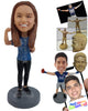 Custom Bobblehead Woman Showing Her Bicep And Gorgeous - Leisure & Casual Casual Females Personalized Bobblehead & Cake Topper