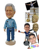 Custom Bobblehead Graceful Male Standing Upright With A Mobile In Shirt Pocket - Leisure & Casual Casual Males Personalized Bobblehead & Cake Topper