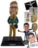 Custom Bobblehead Man Wearing Checkered T-Shirt And Pants - Leisure & Casual Casual Males Personalized Bobblehead & Cake Topper