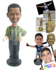 Custom Bobblehead Neat Man In Professional Attire With Suspenders And A Cup In Hand - Leisure & Casual Casual Males Personalized Bobblehead & Cake Topper