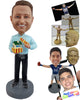 Custom Bobblehead Elegant Dressed Man Opening a House Box Gift - Leisure & Casual Casual Males Personalized Bobblehead & Action Figure