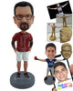 Custom Bobblehead Nice Guy with round neck t-shirt and shorts with hands in pockets - Leisure & Casual Casual Males Personalized Bobblehead & Action Figure