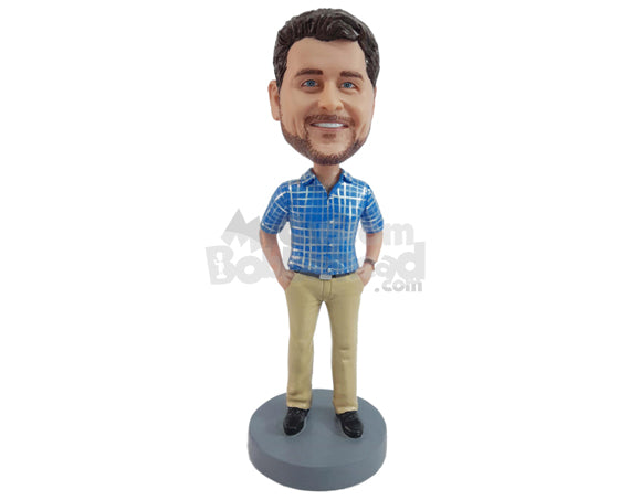Custom Bobblehead Dude wearing fashionable clothes with hands in pockets - Leisure & Casual Casual Males Personalized Bobblehead & Action Figure