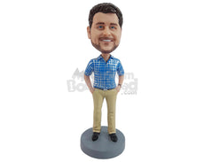 Custom Bobblehead Dude wearing fashionable clothes with hands in pockets - Leisure & Casual Casual Males Personalized Bobblehead & Action Figure