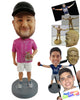 Custom Bobblehead Nice Man holding a trophy and wearing polo shirt, shorts and running shoes - Leisure & Casual Casual Males Personalized Bobblehead & Action Figure