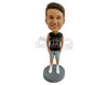 Custom Bobblehead Young dude ready exercise wearing sleeveless v-neck shirt, shorts and traning shoes - Leisure & Casual Casual Males Personalized Bobblehead & Action Figure
