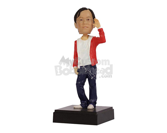 Custom Bobblehead Dude In Stylish Pair Of Jeans With A Swag - Leisure & Casual Casual Males Personalized Bobblehead & Cake Topper
