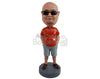 Custom Bobblehead Confident man with both hands inside pockets wearing nice pocket shirt, shorts and nice shoes - Leisure & Casual Casual Males Personalized Bobblehead & Action Figure