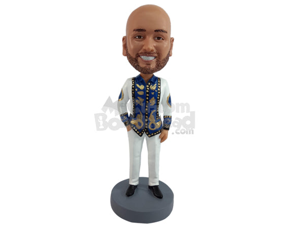 Custom Bobblehead Elegant man wearing beautiful fancy clothes - Leisure & Casual Casual Males Personalized Bobblehead & Action Figure